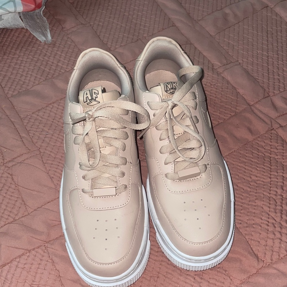 Beige Pixel Nike Forces